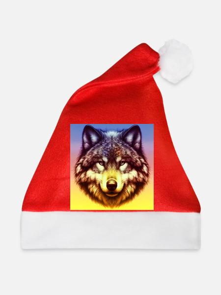 Wolf - Weihnachtsmütze - Rot