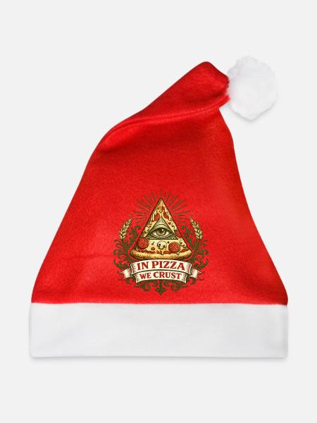 Motto der Pizza Pyramid Augenkruste - Weihnachtsmütze - Rot