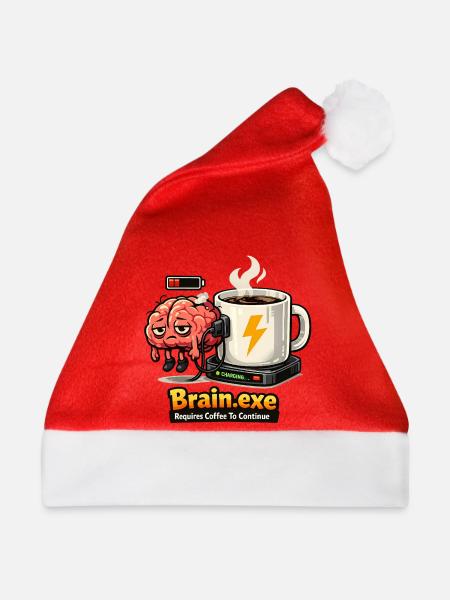 Kaffeegetriebenes Gehirn - Weihnachtsmütze - Rot