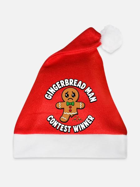 Gewinner des Lebkuchenmann-Wettbewerbs, lustiger B - Weihnachtsmütze - Rot