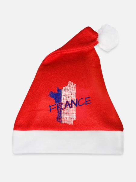 Französische Trikolore Handzeichnung - Weihnachtsmütze - Rot - Vorne