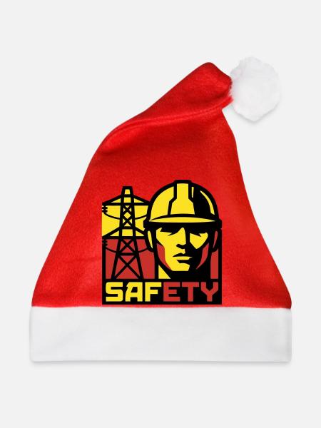 Elektriker Strommast Logo - Weihnachtsmütze - Rot