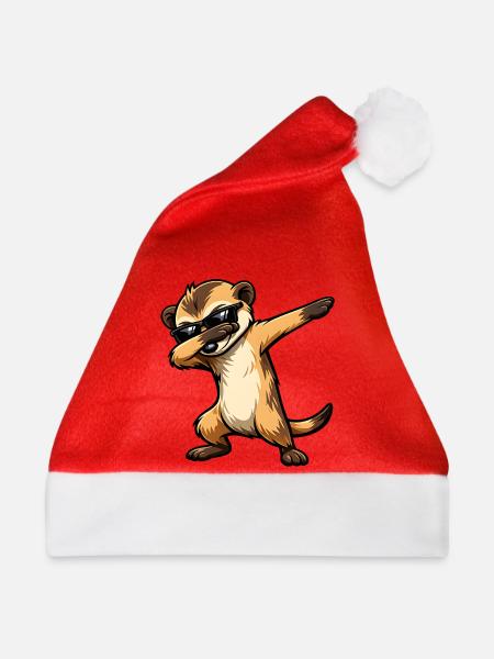 Dabbing Erdmännchen - Weihnachtsmütze - Rot