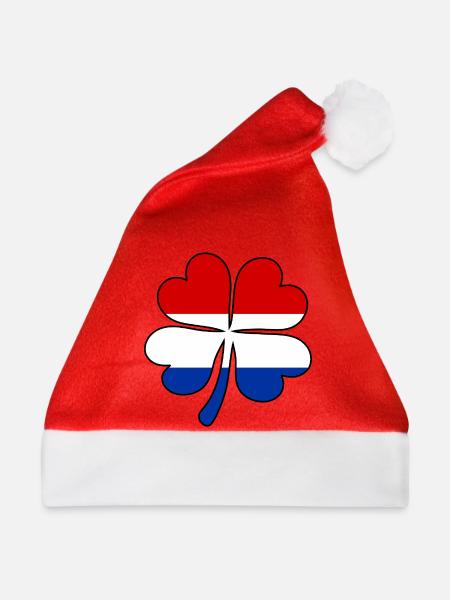 Holland Flagge Kleeblatt - Weihnachtsmütze - Rot
