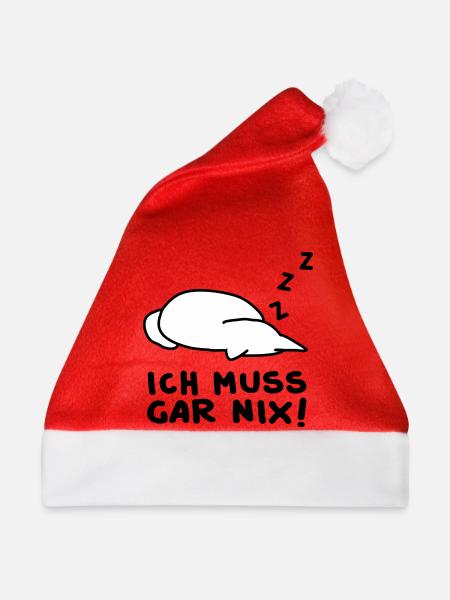 Lustige Schlafende Katze - Weihnachtsmütze - Rot