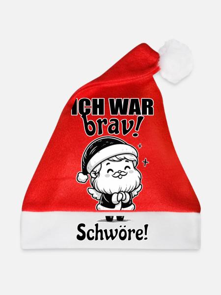 Ich war brav Weihnachtsmann - Weihnachtsmütze - Rot - Vorne