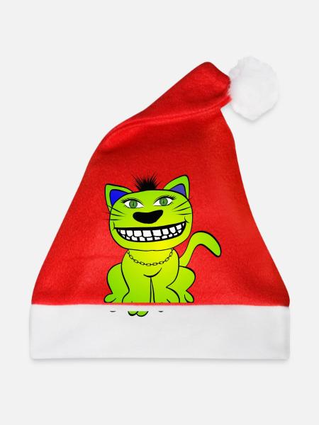 Katze - Cat - Weihnachtsmütze - Rot