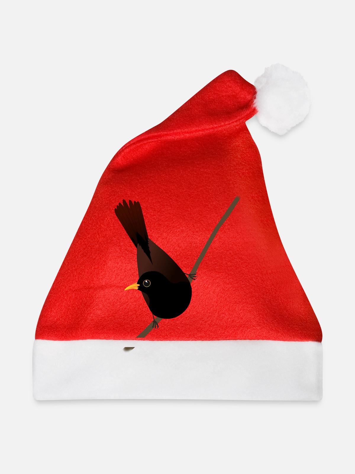 Amsel digital - Weihnachtsmütze - Rot - Vorne
