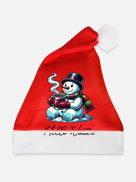Schneemann Hello Winter - Weihnachtsmütze - Rot
