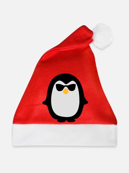 Pinguin - Weihnachtsmütze - Rot