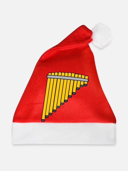 Pfannenflöte Bambus - Weihnachtsmütze - Rot