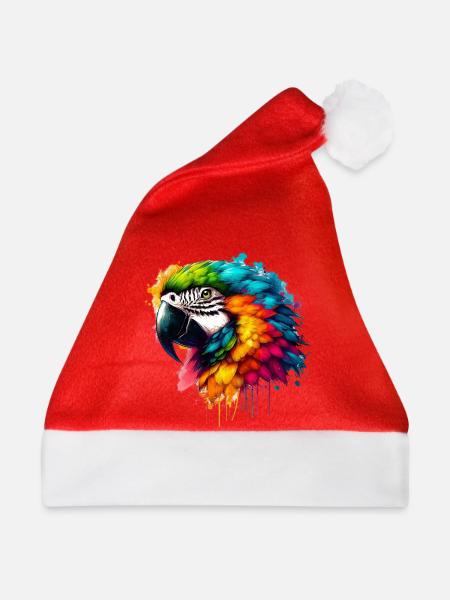 Papagei - Weihnachtsmütze - Rot