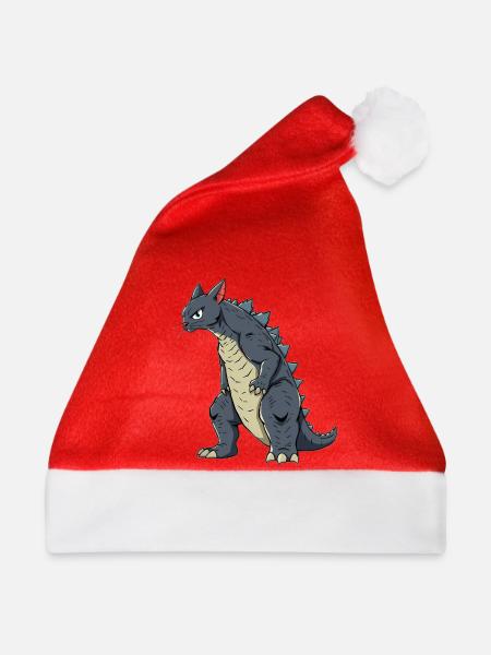 Katze als Echse - Weihnachtsmütze - Rot