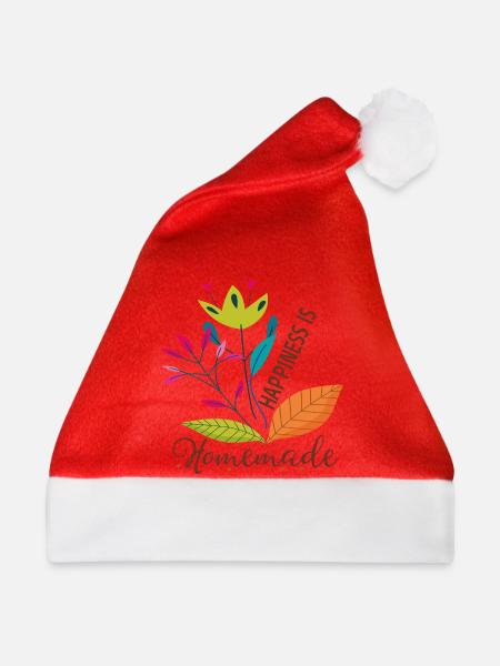 Blumenmotiv Glücklich Naturdesign - Weihnachtsmütze - Rot