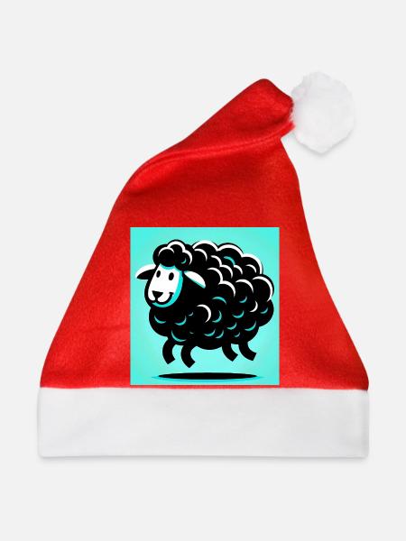 Schwarzes Schaf - Weihnachtsmütze - Rot
