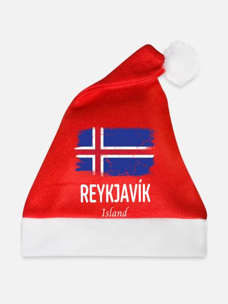 Reykjavík - Weihnachtsmütze - Rot