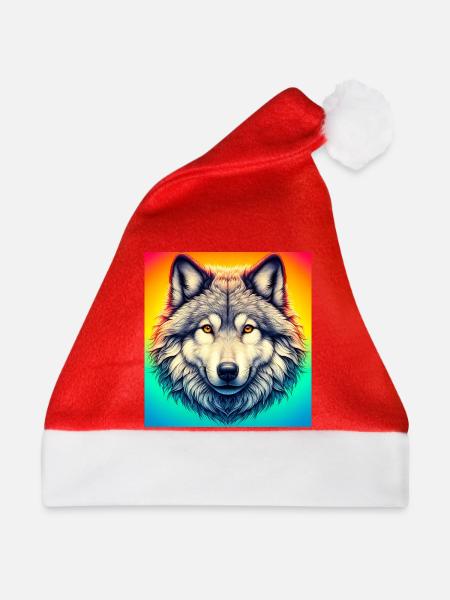 Wolf - Weihnachtsmütze - Rot
