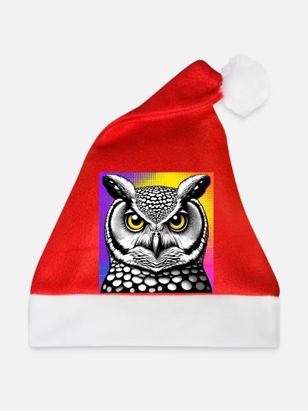 Eule - Weihnachtsmütze - Rot