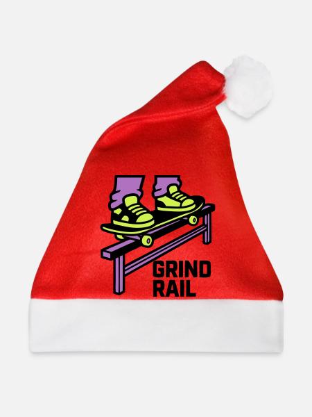 Skateboard Grind Rail Logo - Weihnachtsmütze - Rot