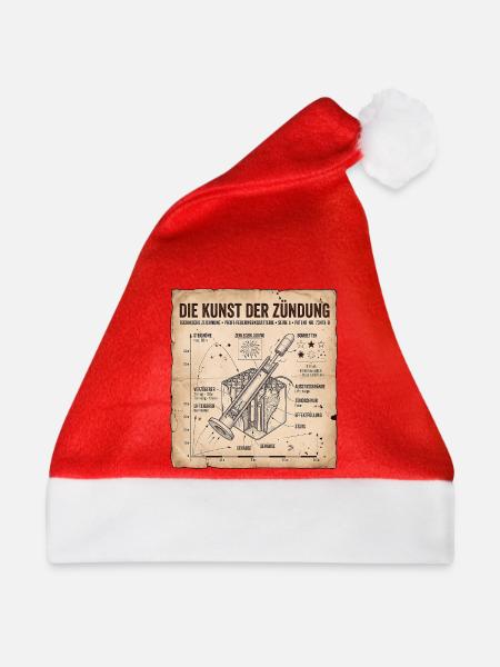 Pyro Feuerwerk Zündung - Weihnachtsmütze - Rot