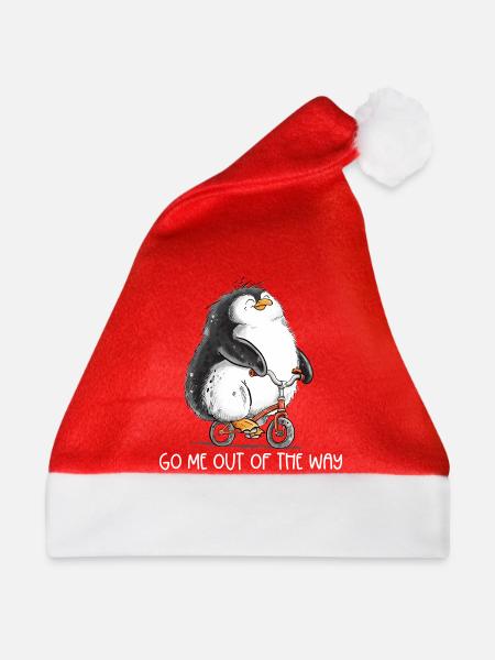 Pinguin Fahrrad Denglisch Spruch Radfahrer Humor - Weihnachtsmütze - Rot - Vorne