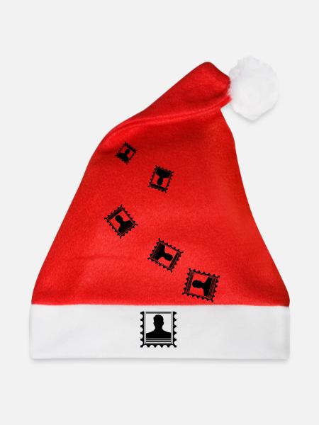 Briefmarke icon - Weihnachtsmütze - Rot