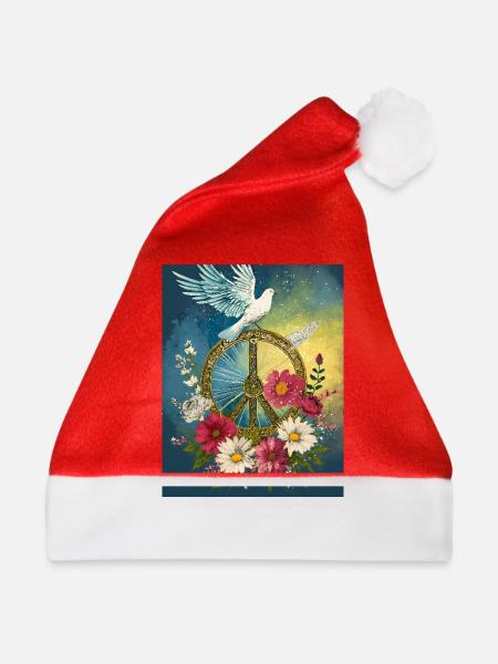 Frieden - Weihnachtsmütze - Rot
