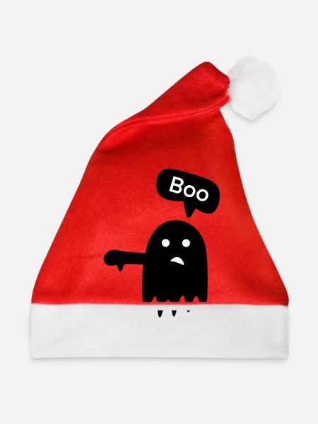 Spooky „Boo!“ - Weihnachtsmütze - Rot