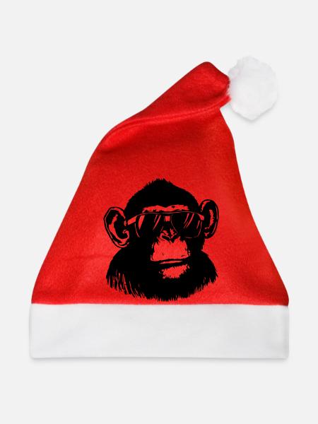 Cooler Affe - Weihnachtsmütze - Rot - Vorne
