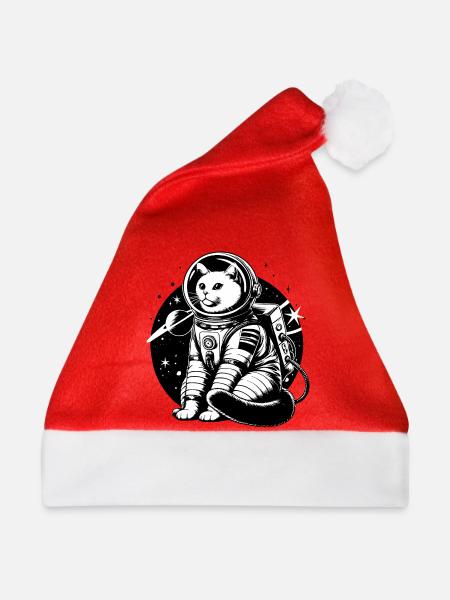 Astronauten Katze - Weihnachtsmütze - Rot