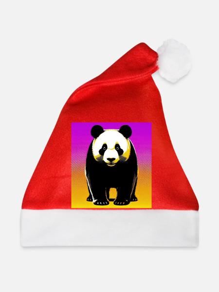 Panda - Weihnachtsmütze - Rot
