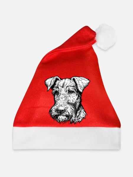 Irish Terrier Portrait - Weihnachtsmütze - Rot