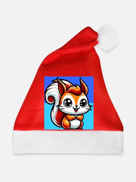 Eichhörnchen - Weihnachtsmütze - Rot