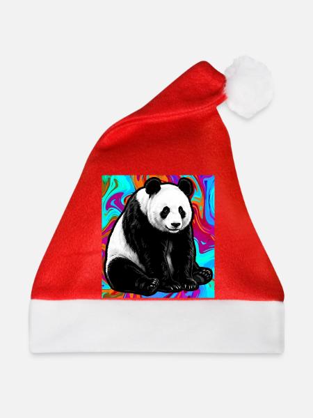 Panda - Weihnachtsmütze - Rot