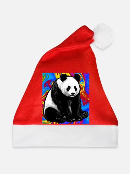 Panda - Weihnachtsmütze - Rot