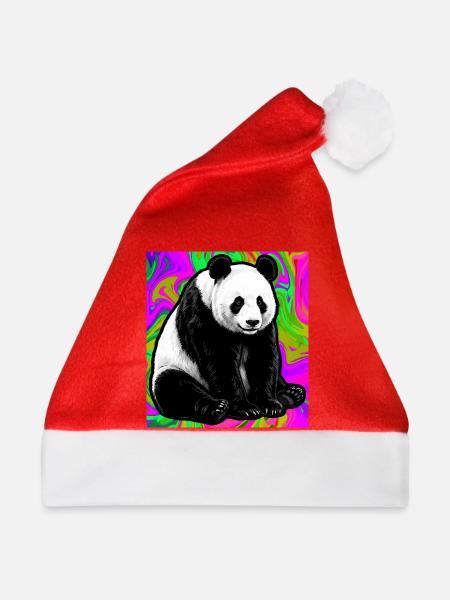 Panda - Weihnachtsmütze - Rot