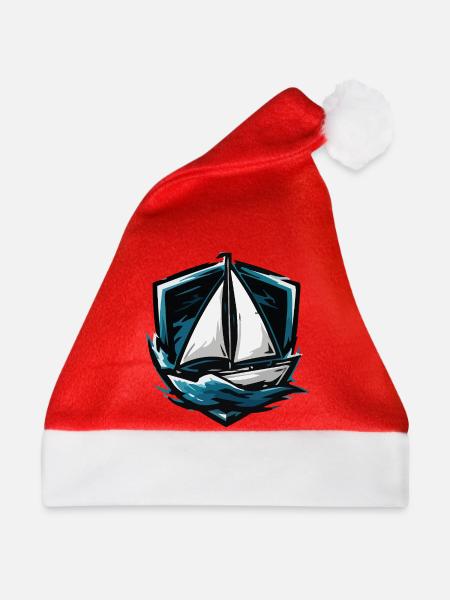 Segelboot Sturm Grafik - Weihnachtsmütze - Rot