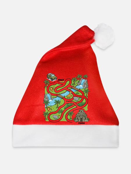 Dschungelsafari-Labyrinth - Weihnachtsmütze - Rot