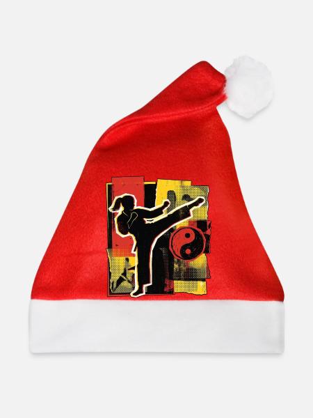 Kampfsportlerin Yin Yang - Weihnachtsmütze - Rot