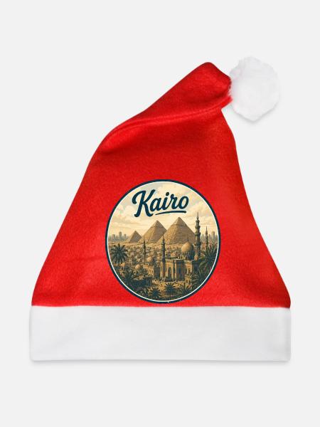 Kairo Retro Pyramiden Panorama - Weihnachtsmütze - Rot