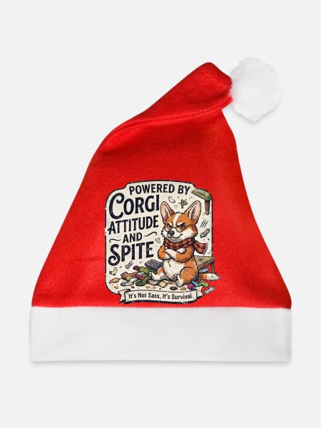 Corgi-Einstellung und Groll - Weihnachtsmütze - Rot