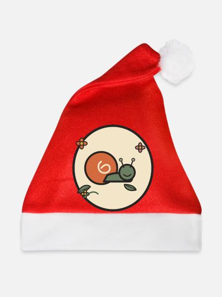 Weiche Schnecke im Blumenkreis - Weihnachtsmütze - Rot