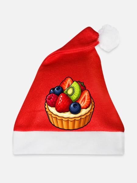 Beerenfrucht Törtchen Muster - Weihnachtsmütze - Rot