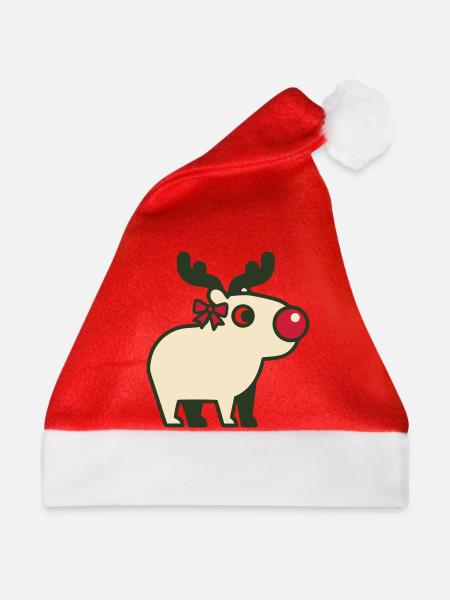Rentier Rote Nase Icon - Weihnachtsmütze - Rot