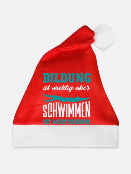 Schwimmsport Schwimmer Spruch Geschenk - Weihnachtsmütze - Rot - Vorne