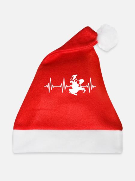 Rügen Ostsee Insel Ruegen EKG - Weihnachtsmütze - Rot - Vorne