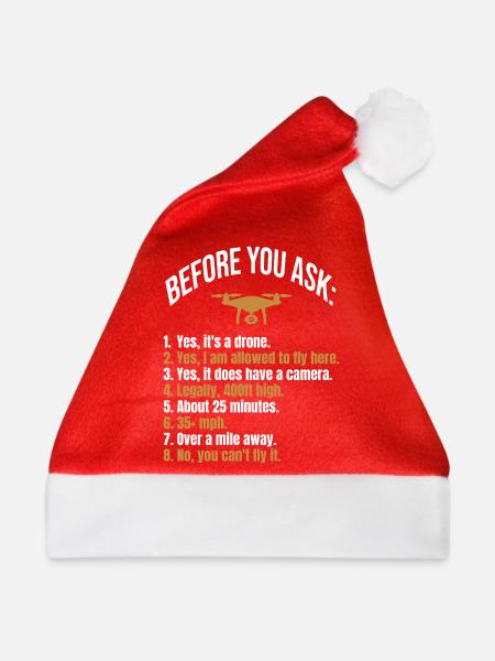 Before you ask Drone - Weihnachtsmütze - Rot