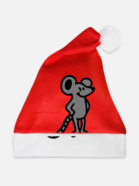 Maus - Weihnachtsmütze - Rot