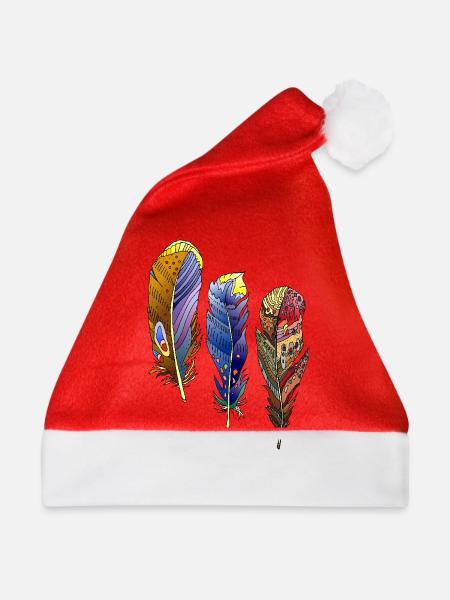 Feder - Weihnachtsmütze - Rot