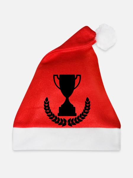 Pokal Sportbecher Lorbeerkranz - Weihnachtsmütze - Rot - Vorne